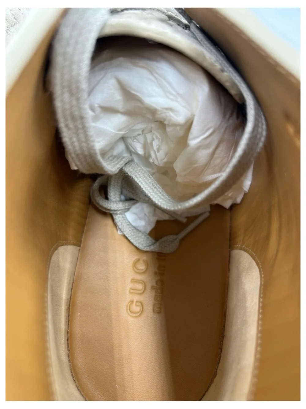 Men's Gucci suede GG embossed desert boots in oatmeal size 11 made in Italy